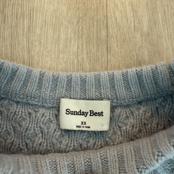 Blue Aritzia Sunday Best Cable Knit Sweater - Picture 2 of 6